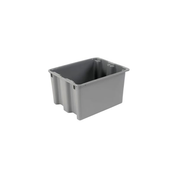 Storage Container, 21 in L x 17 in W x 12 in H, Gray, Polyethylene, 5 PK